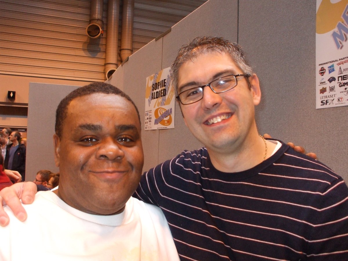 Today's previously unseen Camping It Up star is the other half of the Van Hoff marriage from Voyage of the Damned, Clive Rowe. Clive was a great guy and seemed really pleased that I'd remembered him from his appearances in the Harry Hill Show from years back!