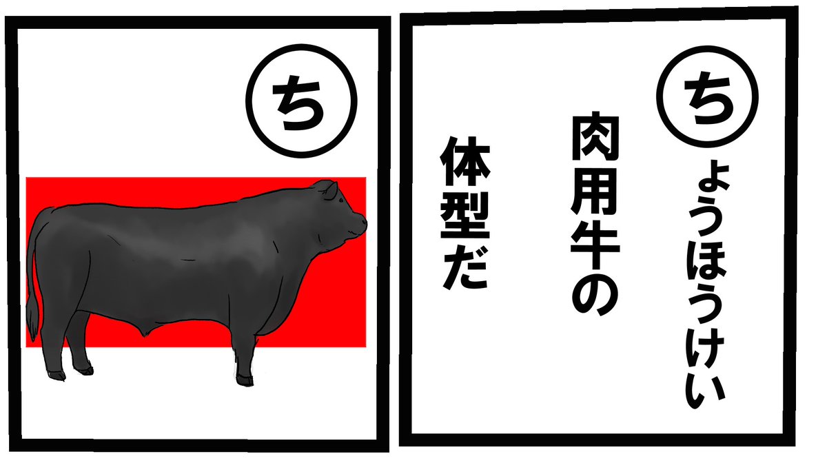 牛カルタ『ち』

肉用牛は長方形の体型が理想。
イラストはアバディーンアンガス種。
 The 肉牛!!って感じの体型。

#牛 #牛イラスト #牛カルタ 