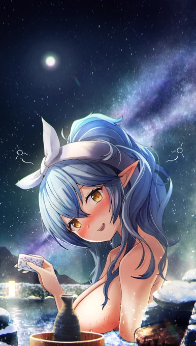 冬の露天風呂ラミィちゃん!
#らみあ〜と 