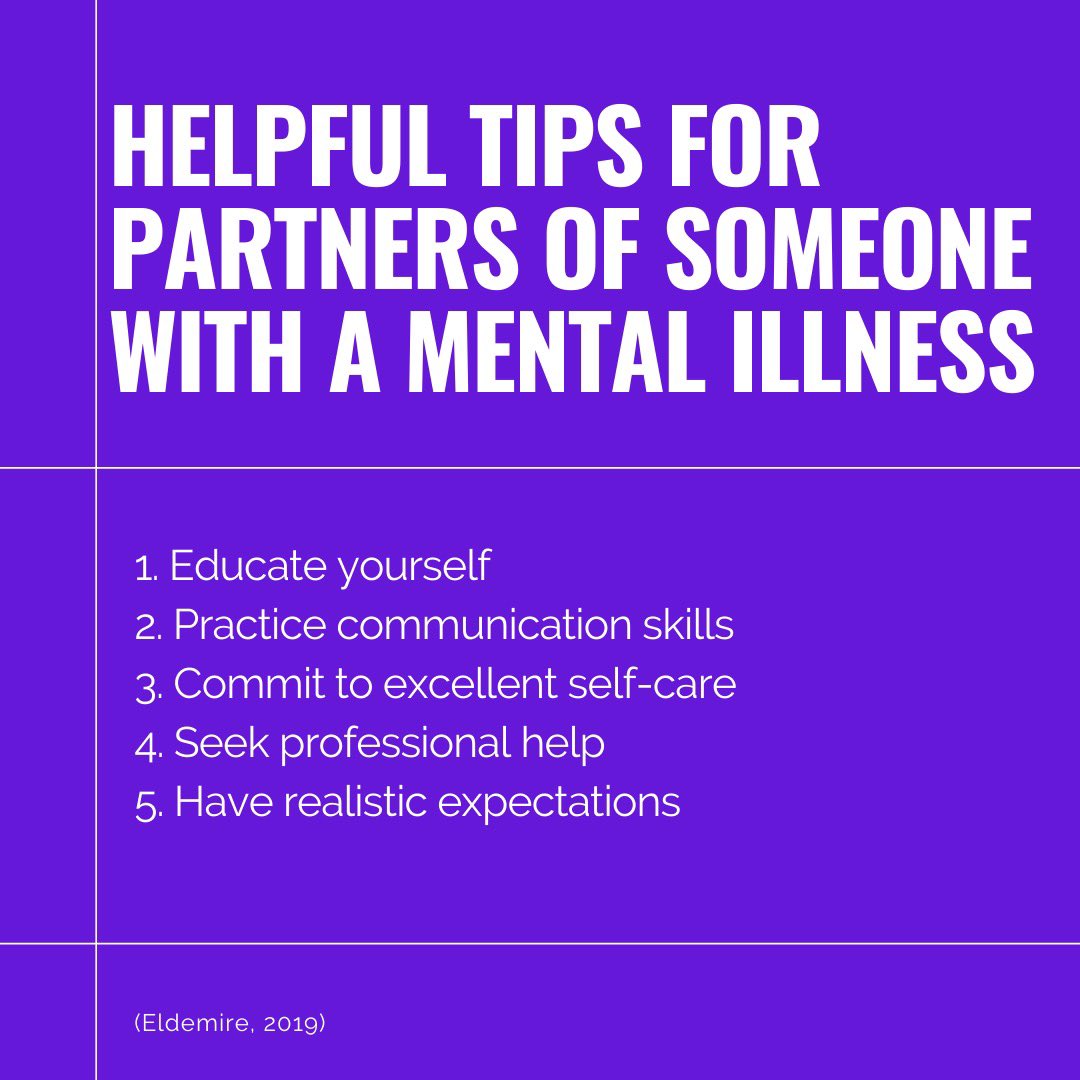 goprojectfour's tweet photo. Here are so helpful tips for partners of someone with a mental illness. It’s so important to educate yourself so you have a better understanding of what the other person could be going through. #mentalhealth #mentalillness #MentalHealthMatters #MentalHealthAwareness #partnerships https://t.co/7qIbaVKTDV