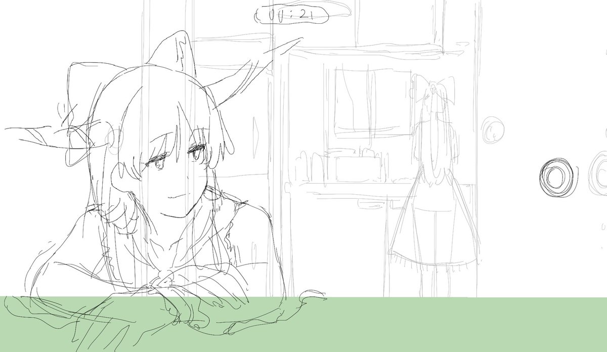 霊夢が昼飯作ってるのを眺めてるだけのカットです ウサホリの漫画