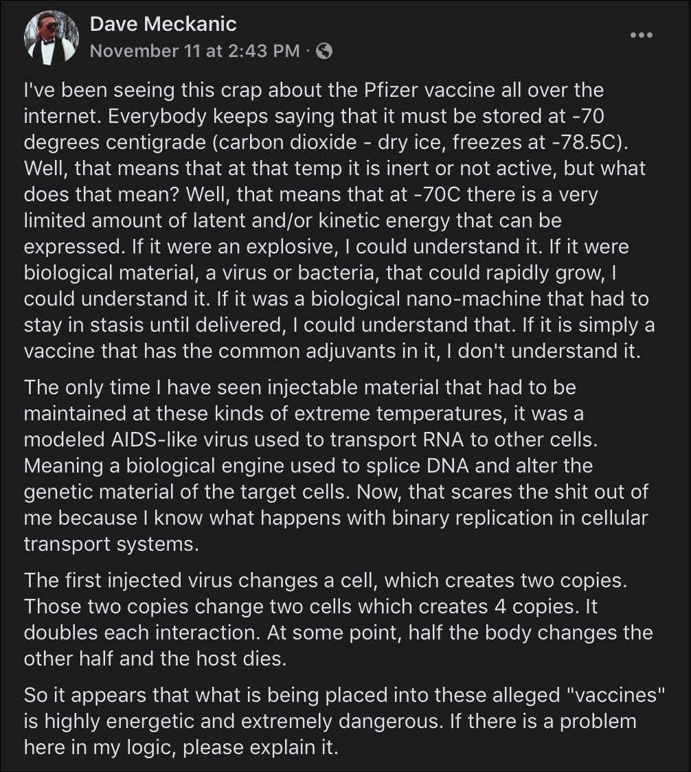 Messenger RNA (mRNA) v@x-  #Pfizer and  #Moderna. This fellow was a Former Chief R&D Engineer for a private military contractor. A pharmacist verified that this is entirely possible, and MANY doctors have warned of this very issue; Dr. Carrie Made being just one.