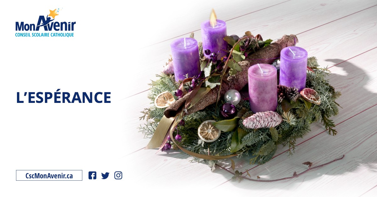 cscmonavenir's tweet image. La couronne de l’Avent et le fait d’allumer graduellement quatre chandelles représentent notre attente de la venue de la Lumière dans le monde. Que ce temps de l’Avent soit l’occasion de cultiver l’espérance, la paix, la joie et l’amour. #cultiverlesperance # avent #esperance