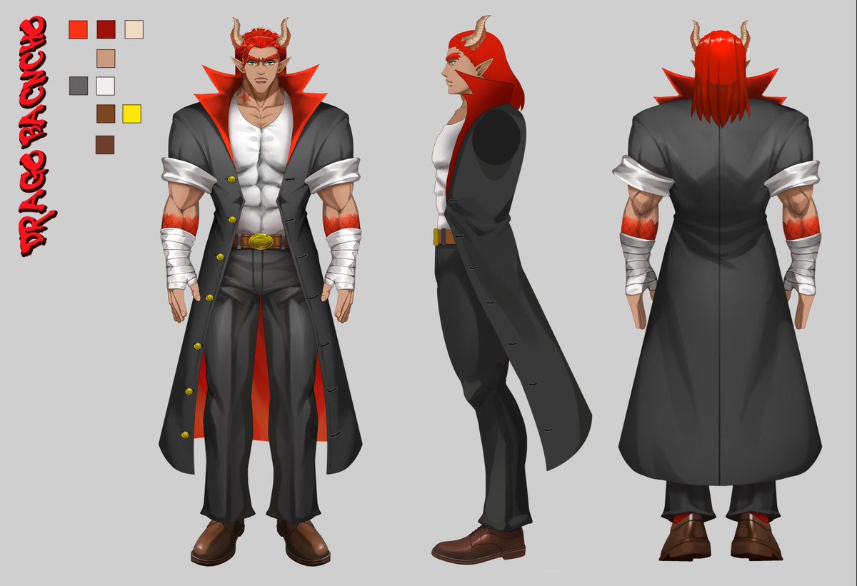 DragoBancho here! TLDR; I stream the Yakuza games, Monster World, and recently picked up Elite: Dangerous! My design is inspired by several anime, but the two biggest inspirations are Jojo's Bizarre Adventure, and Kongou Banchou. https://t.co/IL4fBDO2s8