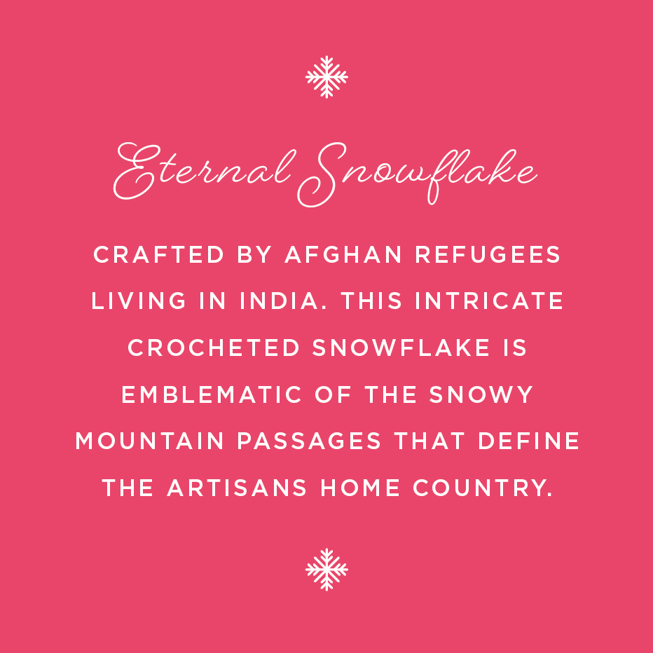 made51_unhcr's tweet photo. Crafted by Afghan @refugees living in India, this detailed crochet work is emblematic of the snowy mountain passages that define their home country.  ❄️Available now at https://t.co/XMhpg8HLPL
#EveryGiftTellsAStory #ArtisanMade #WithRefugees https://t.co/yVhFAUvNPt