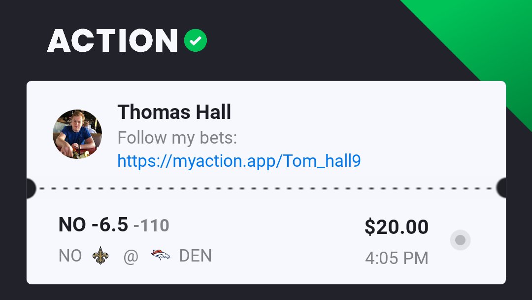 blackbeard_tom's tweet photo. Hopped on the Saints right as the Broncos QB debacle broke, now both teams are playing QBs with no right to be taking snaps.

The other $50 for my week is a futures pick on o26.5 season wins for my Charlotte Hornets, easy money, long wait for the payout though https://t.co/bK6LEWC23d