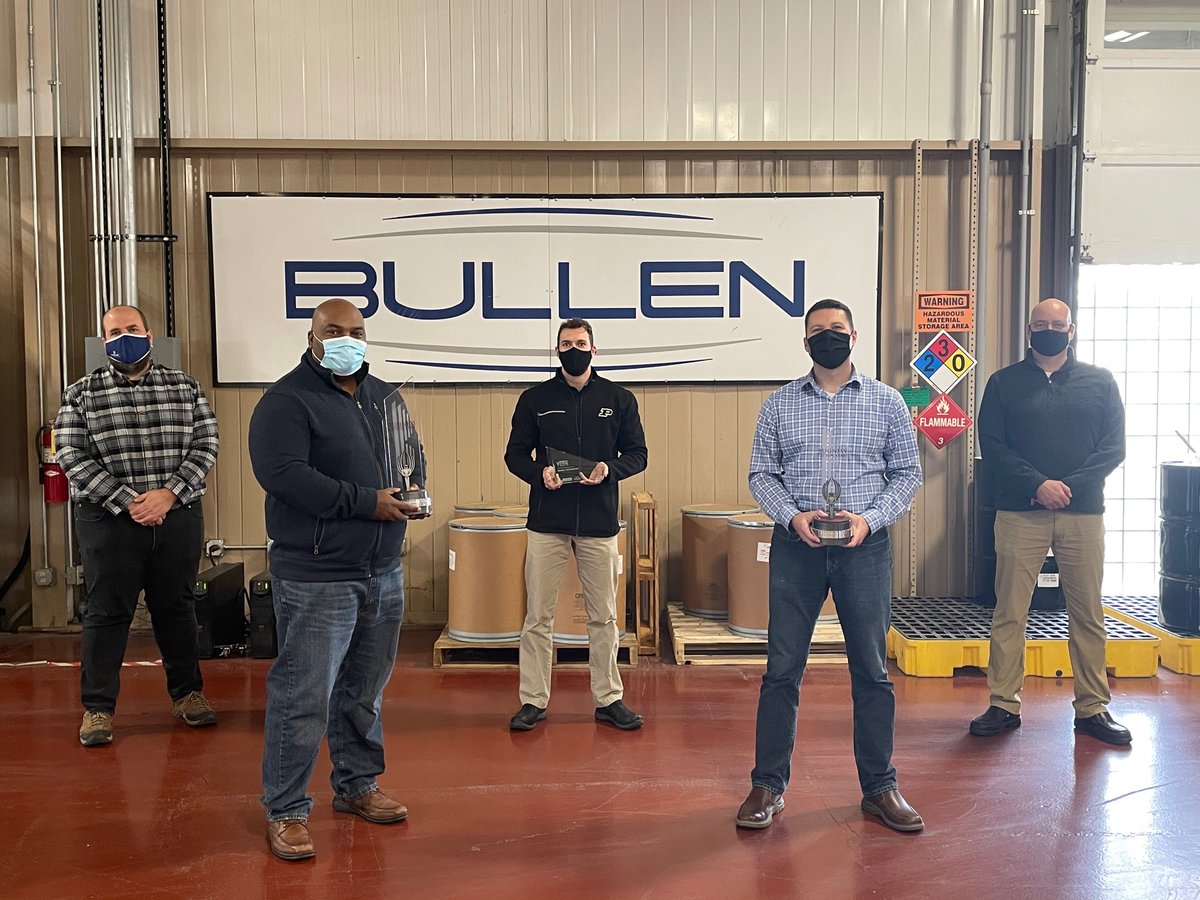 bullentech's tweet photo. Bullen wins Business of the Year! This is a photo of the Bullen Leadership Team minus @JoanieMcDaniel and Greg Fitch. L to R: Eric Norton, @BennieCaldwell Luke Schroeder @timbeatty4 Craig Mayrer https://t.co/IDKvU9wTiq