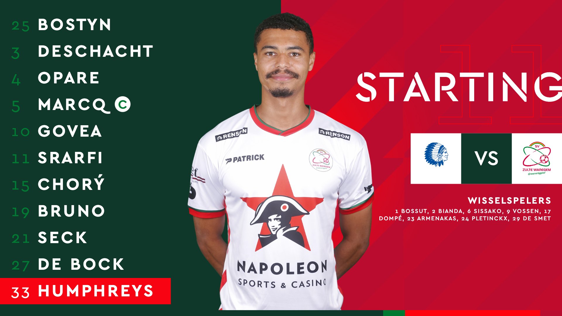 Sv Zulte Waregem On Twitter Starting Xi Gntzwa