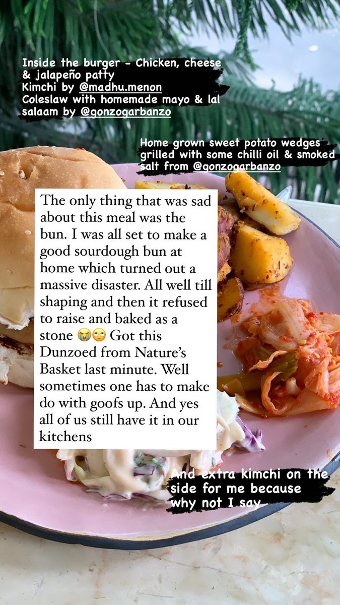 And lunch was epic too. Homemade burgers which were made better with Kimchi from  @madmanweb , details in the pictures (because I am too lazy to type again). Only wish I had better buns, read the picture to know why I don’t