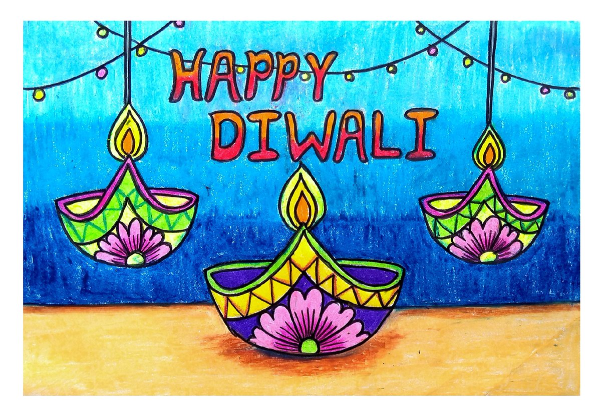 Easy Diwali Drawing Template - Edit Online & Download Example | Template.net