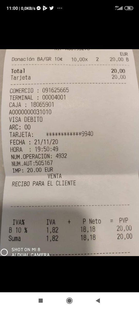 Dels diners donats al banc d, aliments, l, estat s, en embutxaca el 10% de IVA
Vergonya és poc!