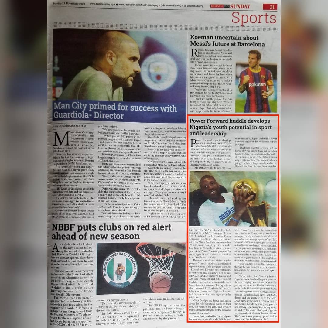 Spidercoms's tweet photo. #powerforward 
Developing Nigeria's youth potential in sport and leadership!

#powerforward2020 #victoroladipo #festusezeli #Abuja #nigeria #basketball🏀 #NBA #nbaafrica #exxonmobilfoundation #africare

#spidercomms get the job done! https://t.co/444MrB3AWt