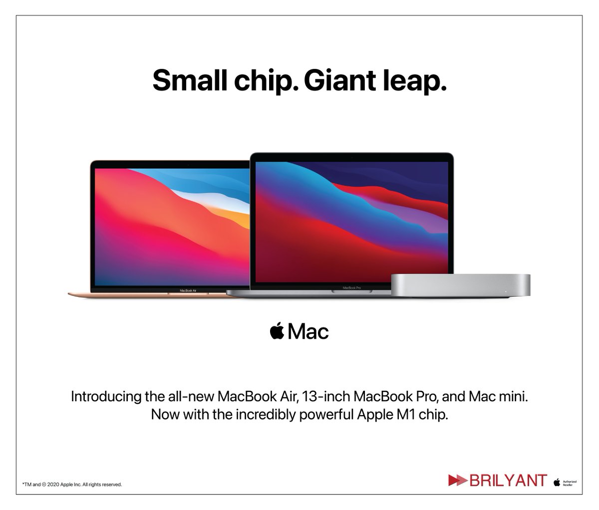 WeAreBrilyant's tweet photo. The revolutionary chip at your fingertips.
Switch to believe.
Pre Book here: https://t.co/mpSn85o5Sk
#Apple #M1 #ComingSoon #PreBook #macbookpro #MackbookAir #MacbookMini https://t.co/1LmCM2Y1vq