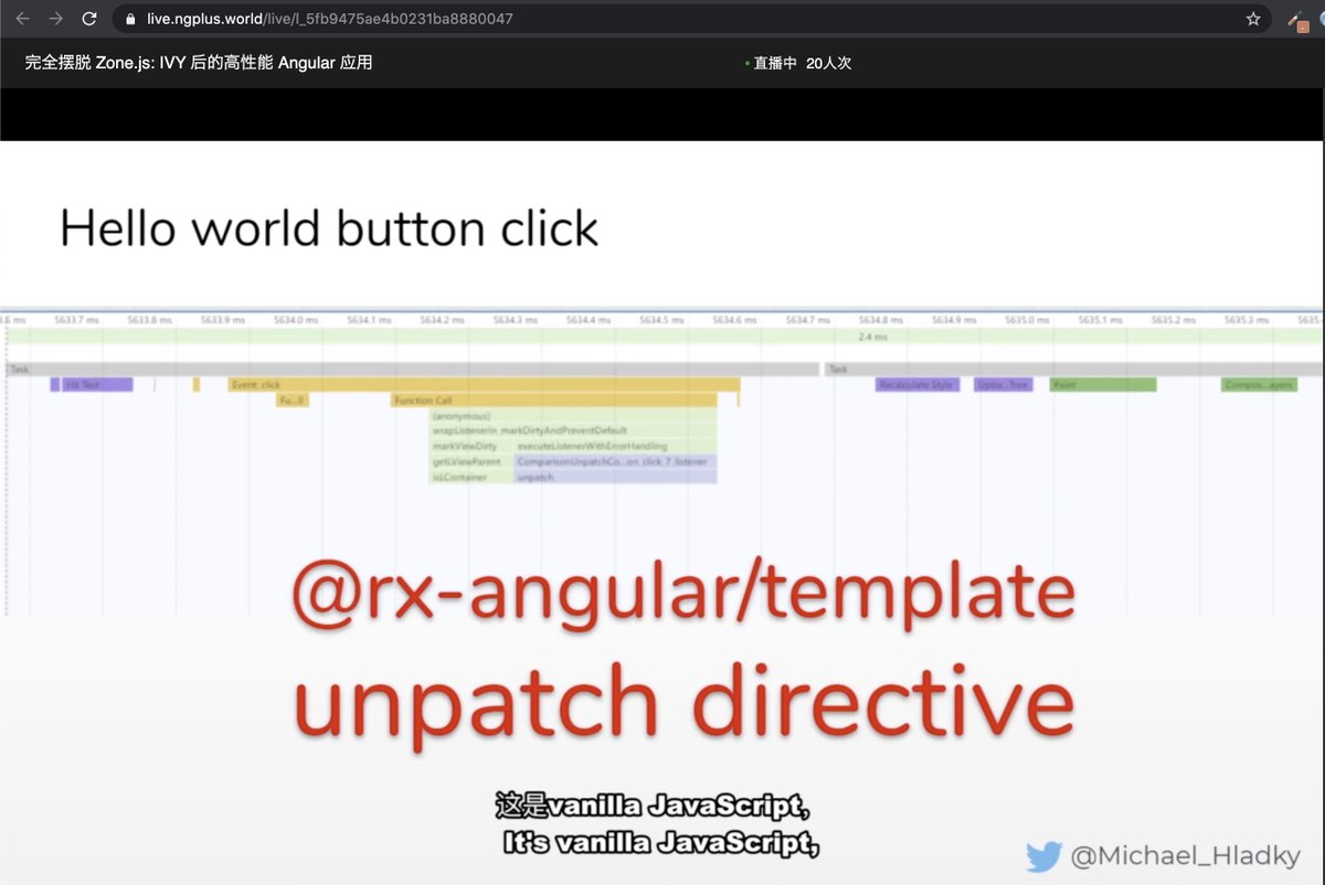 Angular GDE <a href="/Michael_Hladky/">Michael Hladky</a> is teaching how to improve the app performance drastically by making your app zone-less. #angular #ngplus