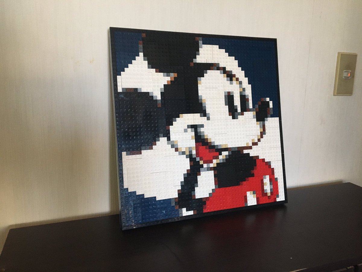 レゴタク レゴアート ミッキーマウス 発売前の作品を再現 レゴ Lego レゴランド イラスト 切り絵 レゴアート イラスト ディズニー ミッキーマウス