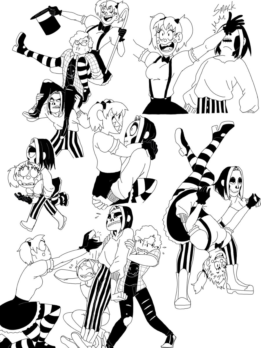 monster_doodles's tweet photo. Murder clown has a partner, both work-wise and romance-wise 😏
Anyway meet Morgan, Mori’s date mate and my first official non-binary character. https://t.co/UOv89PXjv9