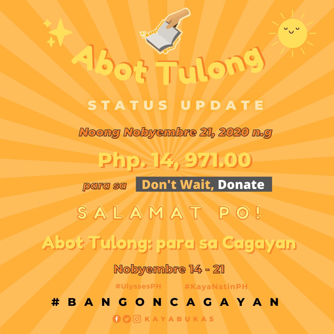 kayabukas's tweet photo. Narito ang opisyal na transyaksyon ng KAYAbukasan Organisasyon sa Don’t Wait, Donate, isang student-led independent initiative mula sa Tuguegarao, Cagayan Valley. Tayo ay nakalikom ng Php. 14,971.00 at ang naipong monetary donasyon ay maayos na naipadala sa Don’t Wait, Donate. https://t.co/DkK6OFAJj3
