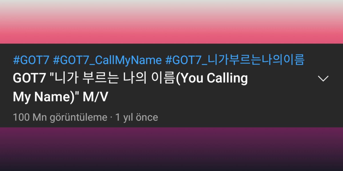 GOT7'ın "You Calling My Name" müzik videosu 100mn izlenmeye ulaştı ✨

#GOT7𓅪 #YouCallingMyName100M #YouCallingMyName #kpop