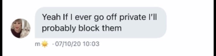 After apologizing for that thread, I went on private. In said gc (the one that was made a month before) I said this. I said I wanted to block the people that make me feel uncomfortable (the date is different because USA sucks at everything and can’t do anything right)