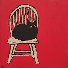 'Black Cat in chair' by Sherry Rusinack #womensart