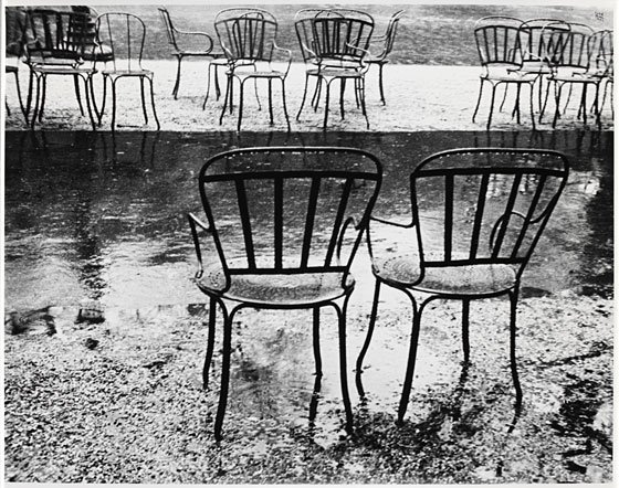 Photographer Ilse Bing, Champs Elysees (chairs in the rain), 1931 #womensart