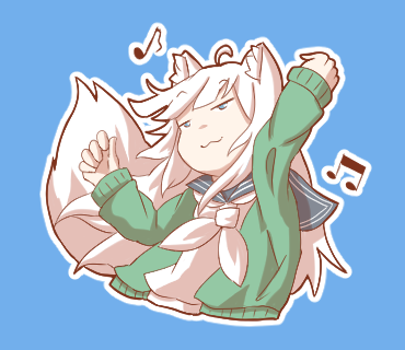 「LINEスタンプ16枚の中の1枚早く完成させたい感...(カーディガンの色は悩み」|こたつネ(Kotatsune)のイラスト