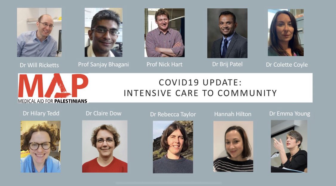 Rachael Moses (@nhsrachaelm) on Twitter photo Truly grateful to all the amazing speakers on our #COVID19 medical update for our colleagues & friends in #Gaza - WHAT A LINE UP!
<a href="/tb_doc/">Will Ricketts ๐ ๐๏ธ</a>
<a href="/sanjaybhagani/">Sanjay Bhagani</a>
@NickHartThorax
<a href="/doctorbrijpatel/">THE Dr Patel</a>
<a href="/DrColetteCoyle/">Colette Coyle</a>
@Ventila_Tedd
<a href="/ClaireDow1/">Claire Dow</a>
<a href="/dremmayoung/">Emma Young</a>
<a href="/hannah_hylton/">Hannah Hylton</a>
#IsolatedButTogether Truly grateful to all the amazing speakers on our #COVID19 medical update for our colleagues & friends in #Gaza - WHAT A LINE UP!
<a href="/tb_doc/">Will Ricketts ๐ ๐๏ธ</a>
<a href="/sanjaybhagani/">Sanjay Bhagani</a>
@NickHartThorax
<a href="/doctorbrijpatel/">THE Dr Patel</a>
<a href="/DrColetteCoyle/">Colette Coyle</a>
@Ventila_Tedd
<a href="/ClaireDow1/">Claire Dow</a>
<a href="/dremmayoung/">Emma Young</a>
<a href="/hannah_hylton/">Hannah Hylton</a>
#IsolatedButTogether