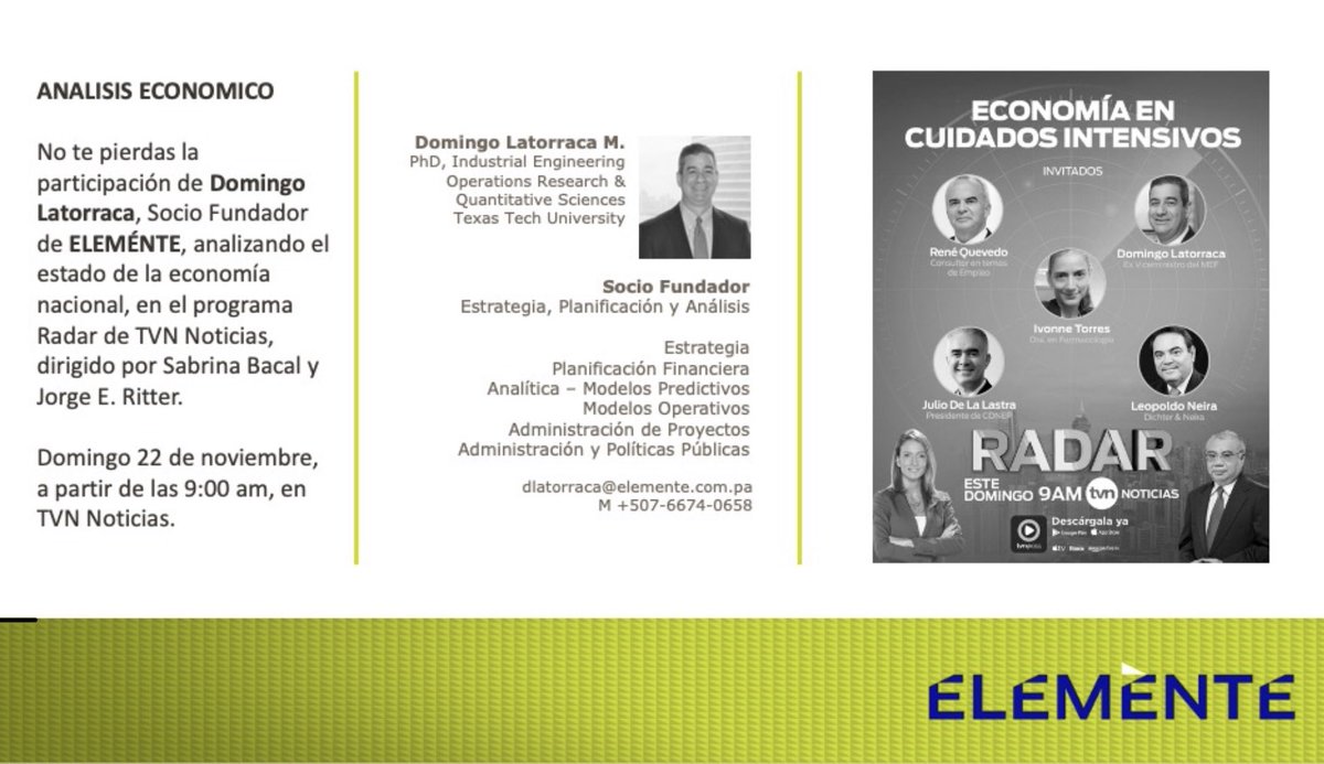 dlatorracam's tweet image. Hoy en Radar. #ELEMÈNTE