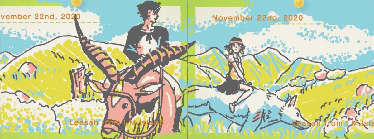 Leasasah's tweet image. Tried a two slot drawing with Princess Mononoke