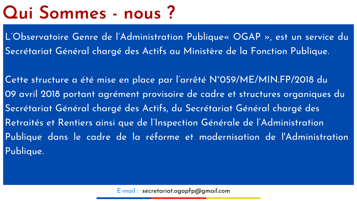RdcOgap's tweet photo. Bienvenue sur le compte de l'Observatoire Genre de l'Administration Publique #OGAP 🇨🇩 - Kinshasa #GenderEquality #RDC #FonctionPublique #Egalite_Genre #RDC 
 ♂️ = ♀️  
🚹=🚺

Tout savoir sur nous : ⤵️ https://t.co/KjyWZTIpnF