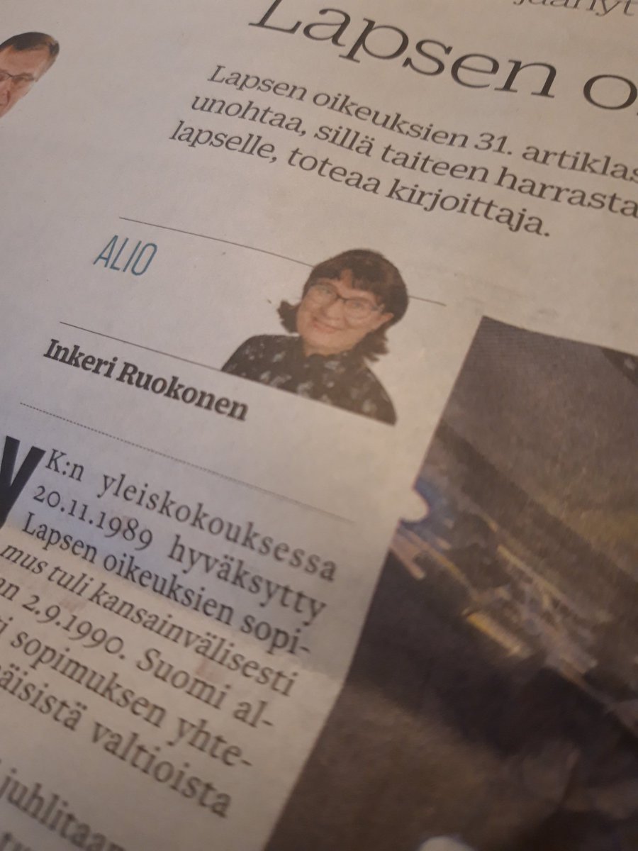 BritaSomerkoski's tweet photo. @UniTurku @Opekas Kiitos Inkeri hyvästä jutusta.@turunsanomat Lapsen oikeus ilmaisun rikkauteen #OKL #Rauma #Operauma @LastenOikeudet
@TeamRaumanLukko
Thank you for a nice article about Children's rights and music education @ChildrensRights @Satapelastus @UNICEF https://t.co/0etaGXfcRW