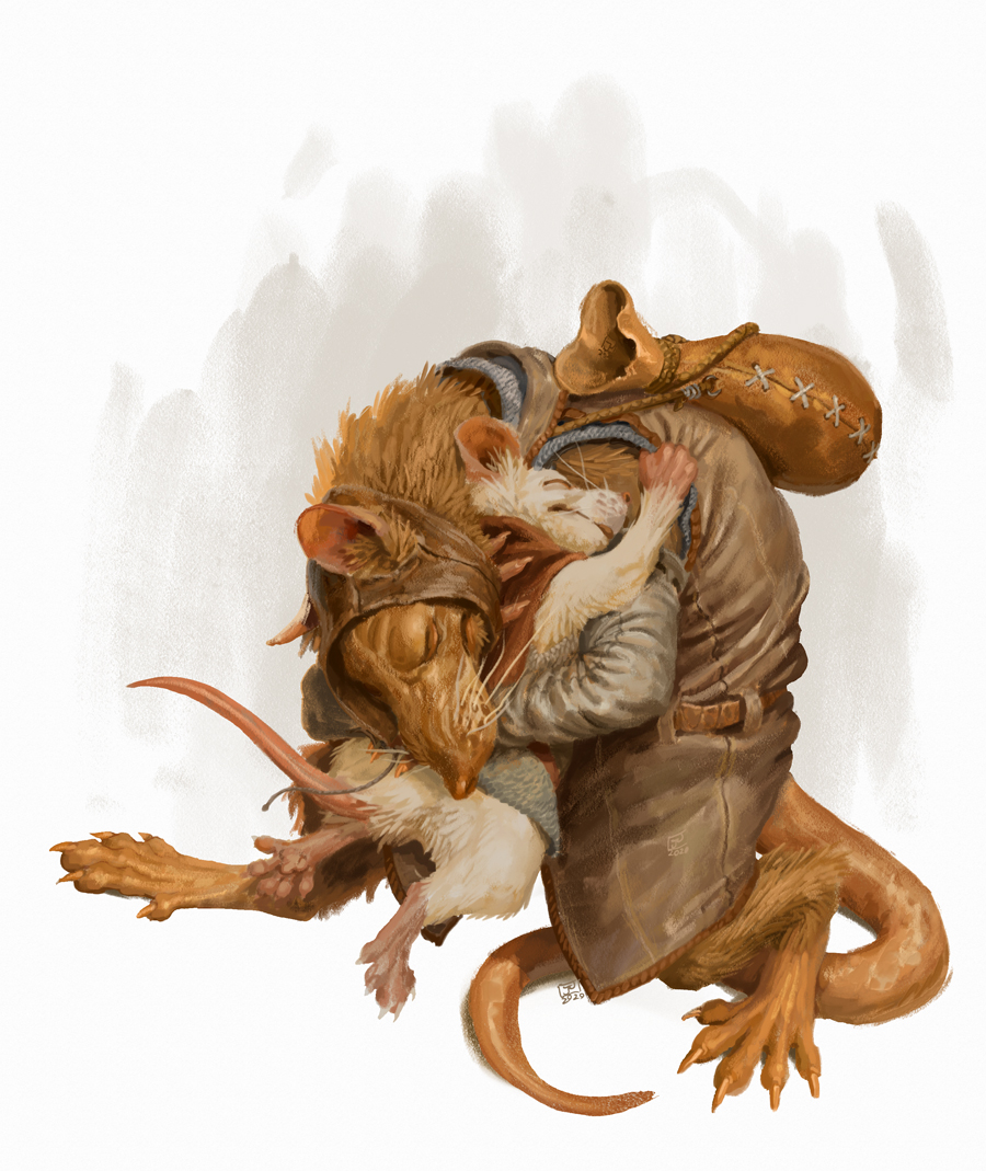 sinto_j's tweet image. Hello. I made this revision based on some of the helpful observations in the original post. It's mostly a pass on the material's percievability on the rat's coat and his under garment. To those helpful few, you have my gratitude.