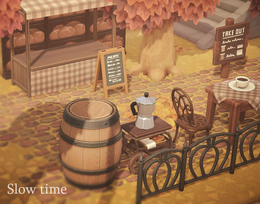 moka6215's tweet photo. Slow time☕️🍂
(素敵なマイデザお借りしています）
#あつ森 
#AnimalCrossing 
#acnh https://t.co/OAyt2dB7oH