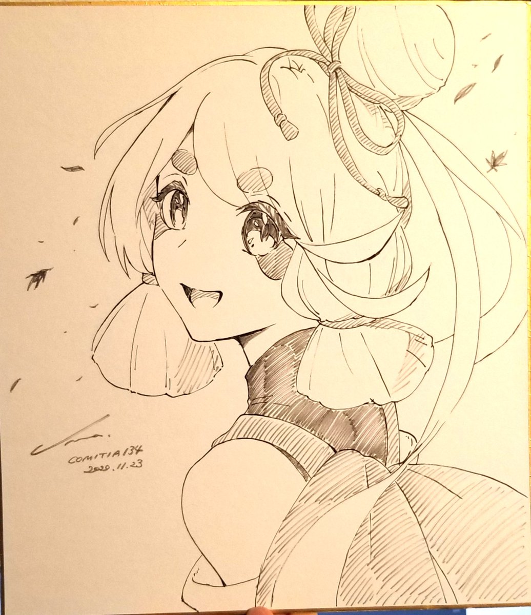 ペンがかすれてきたのでこれで色紙ラスト?
ここまで上げた色紙を明日のコミティアに持っていきます? 
