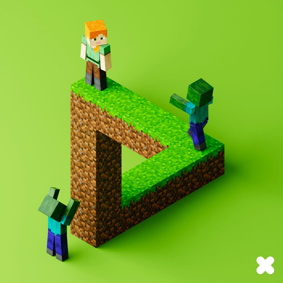 supertentimes's tweet photo. Impossible Minecraft… #3d #3dart #3dartist #art #b3d #blender #blender3d #cgi #digitalart #render #minecraft #minecraftart #minecrafter #mojang #videogames #illusion #illusionartwork #impossibletriangle #opticaleffects #penrosetriangle https://t.co/8OkhYSgpvw