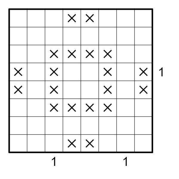 [25 Years Highlight series]
Maximal Archipelago: Shade cells so a) no two blacks share a side, b) all whites are connected, c) you can't shade more without violating a) or b). X's must be white. Numbers count black cells in the row/coluimn.
Solving link: swaroopg92.github.io/penpa-edit/?m=…