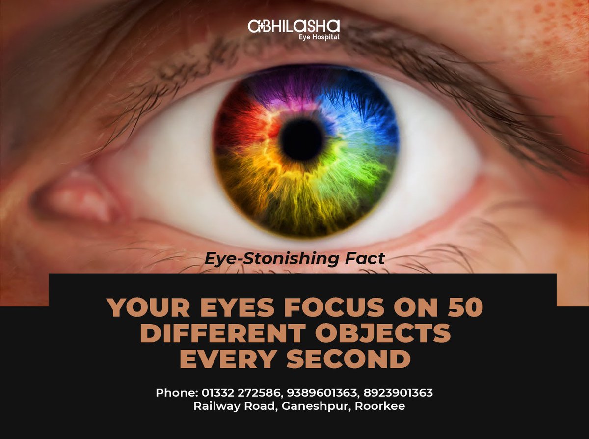 AbhilashaHealth's tweet photo. Your eyes can do unimaginable things, this is one of those🤩..

What is one awesome fact that you know about eyes?

#AbhilashaHealthCare
#AbhilashaEyeHospitalRoorkee
#AbhilashaEyeHospitalHaridwar

Opposite Prem Nagar Ashram Ranipur Mod.
+91-9389601363 / +91-8923901363 https://t.co/lD8LmK2uUO