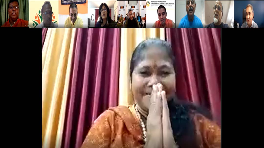 india_nigeria's tweet photo. Hon'ble MOS @SadhviNiranjan held an exclusive interaction, for more than two hours, on #AatmanirbharBharat with the Indian community yesterday. Entire audience felt closely connected & was deeply grateful. HC Abhay Thakur thanked #PIOCCI and @all_sabha for excellent organization. https://t.co/wN2HEwnC1x