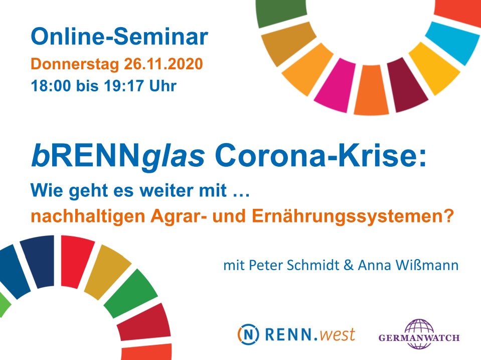 RENNwest's tweet photo. Am 26.11. laden wir zusammen mit @Germanwatch zum Online-Seminar rund um nachhaltige Agrar- und Ernährungssysteme - mit Blick auf die #Coronakrise. Anmeldungen noch bis Mittwoch hier: https://t.co/1uWJOCC7Nu
#nachhaltigkeit #ernährung #agrarsystem @RNE_DE @RENN_Netzwerk https://t.co/WJmzdM1lmK