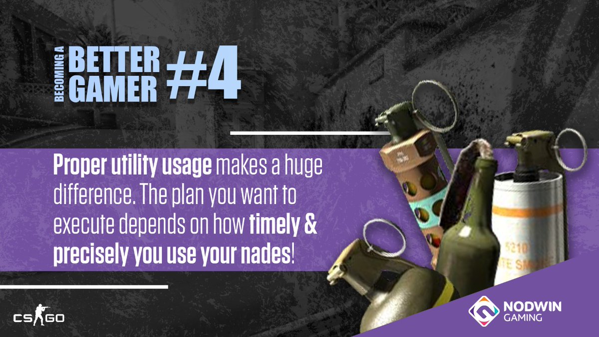 NodwinGaming's tweet photo. Utility is an integral part of CSGO and its usage can decide the outcome of games. There are multiple ways to use utility, make sure you practice using nades properly & win more games! 🔥
#csgo #utility #bettergamer #esports #nodwingaming https://t.co/7XZWUl0eYc