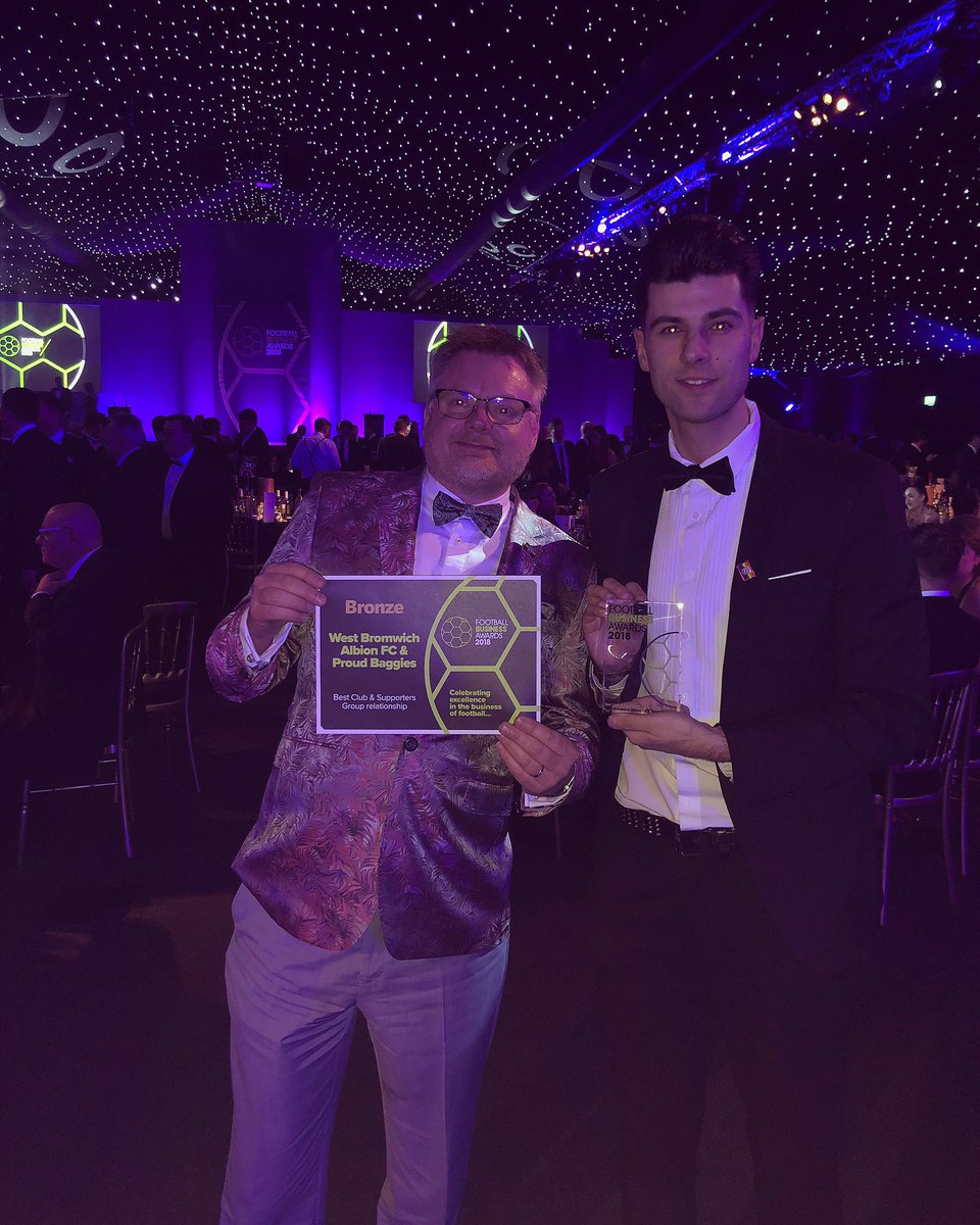 WBALGBT's tweet photo. 🎉🏆 2 years ago today...
We won Bronze at @SBAandFBA for ‘Best Club & Supporters Group Relationship’ with @WBA.
#WBA | #FBA2018 https://t.co/g8y2OamWKb