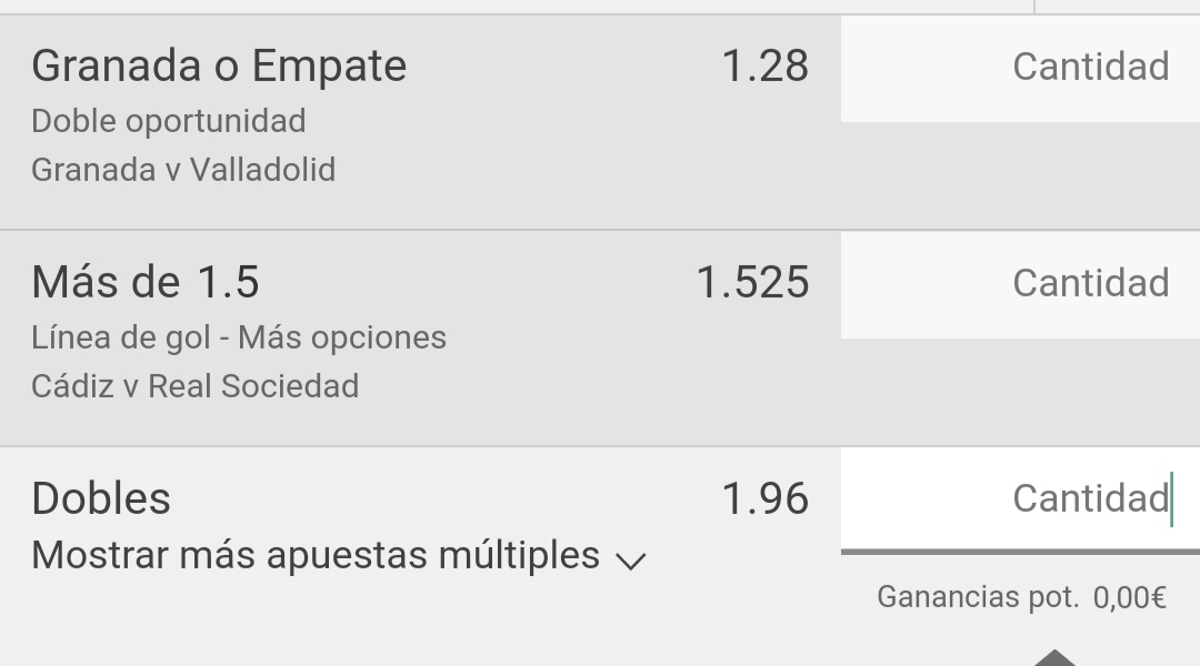 Buenos días , hoy nos dejamos unos céntimos con combi a dos partidos de la primera división de España. Granada VS Valladolid al 1X , y más de 1 gol en el Cádiz VS Real Sociedad. Cuota 1.96 y Stake 1. Recordar apostar con responsabilidad y para divertirse. #FelizDomingo #LaLiga https://t.co/PAVsY2k03n