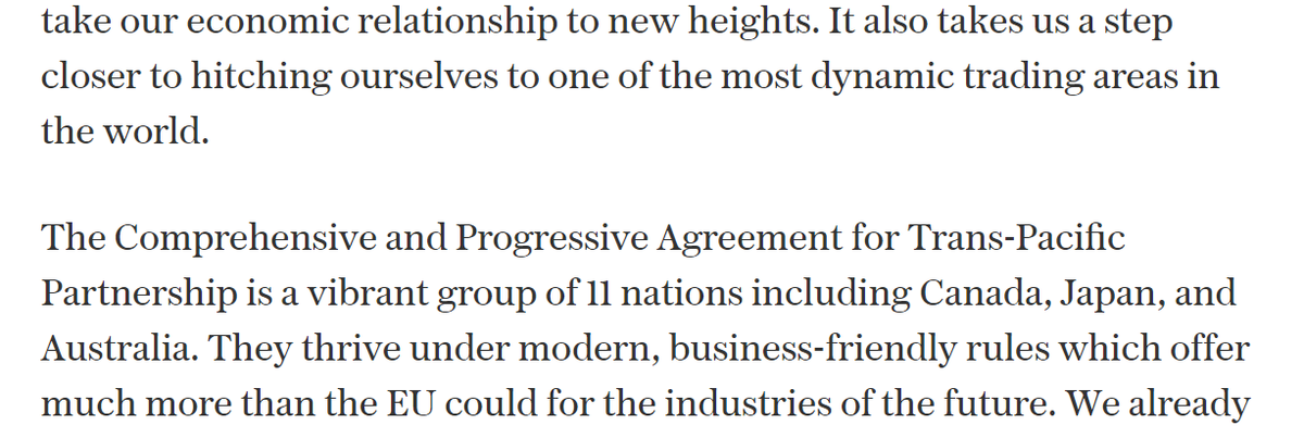 And then there is this. I’ve shared my views on the UK joining the CPTPP: great, let’s do it. But why? I mean, sure. Yey! But really, why? What is it that CPTPP gives us that we couldn’t get closer to home? /7