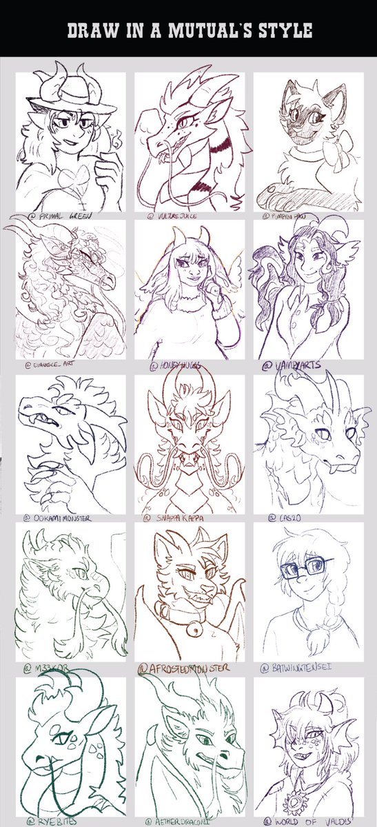 Gaia Drawing Dragons Art Meme I Did The Style Challenge I Drew A Heap Of My Own Ocs In Other Peoples Styles