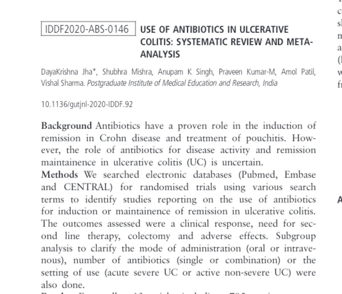 drvishal82's tweet photo. Our poster on systematic review on use of antibiotics in ulcerative colitis awarded poster of distinction at the @IDDF_CUHK at Hong Kong https://t.co/gzYuzuwijt