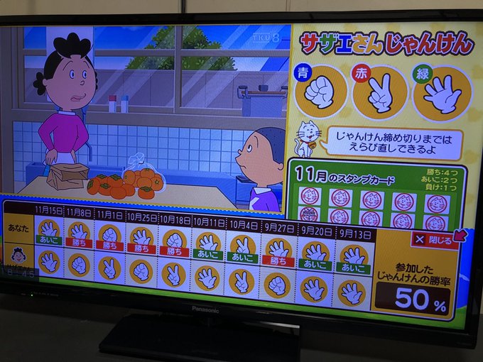 トリざかなさん がハッシュタグ サザエさんじゃんけん をつけたツイート一覧 1 Whotwi グラフィカルtwitter分析