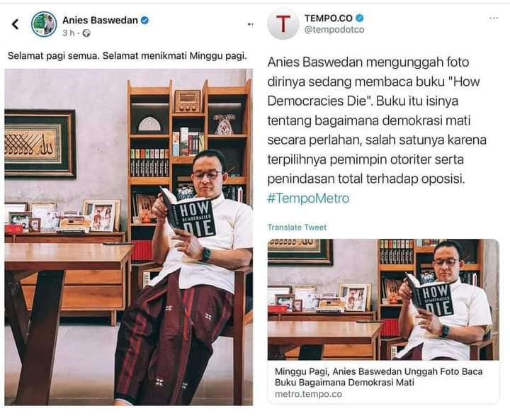 olietamami's tweet photo. Dulu statusku sampe di screenshoot dan dibully sebagai buzzer oleh salah satu wartawan Tempo alumni Unpad Bandung. Kini aku melihat sebaliknya. Jadi yang buzzer siapa ya 😅.  Cie cie cie... apakah Tempo buzzernya @aniesbaswedan ?ehemmm https://t.co/2QmWjfUOD4