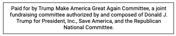 Bottom of the email small print that notes that it waspaid for buy the RNC, and two other Republican orgs