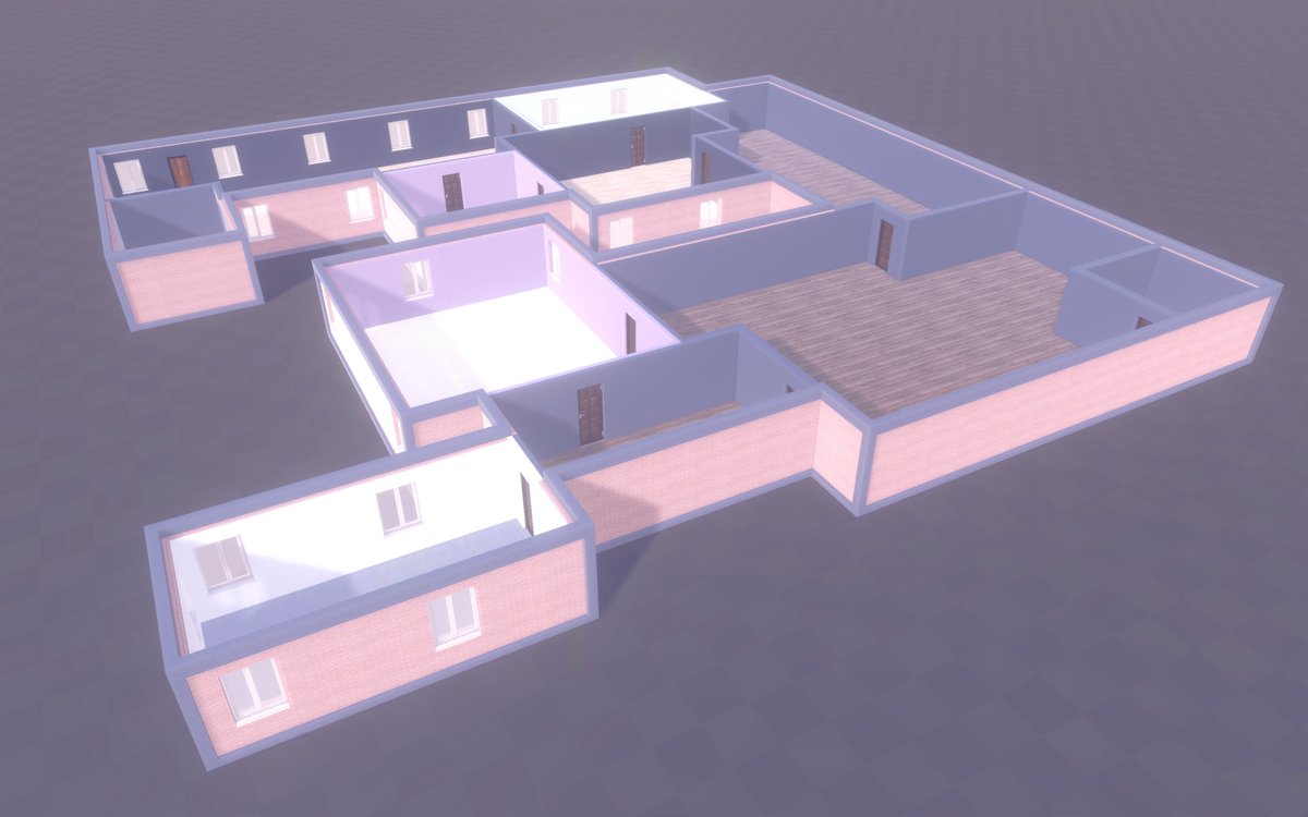 yyouzhen's tweet image. 1階だけの平たい家でたくさん部屋、がいい感じ〜 #AIBM