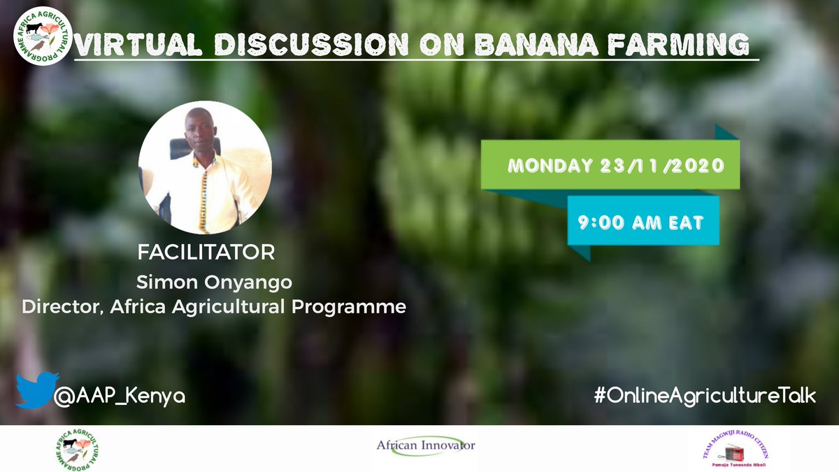 BrightGraphic's tweet photo. Do you know that bananas are one of the world's most appealing fruits?  Join @AAP_Tanzania and @AAP_Kenya  tomorrow at 9:00am for more insight on banana farming in Africa #OnlineAgricultureTalk #BrightDesigns https://t.co/op2BtDtPtc